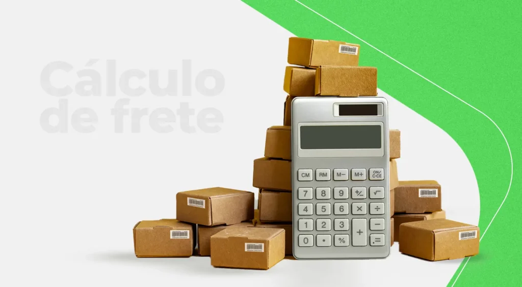 caminhão de mudança preço: calculadora em pé com caixas ao redor.