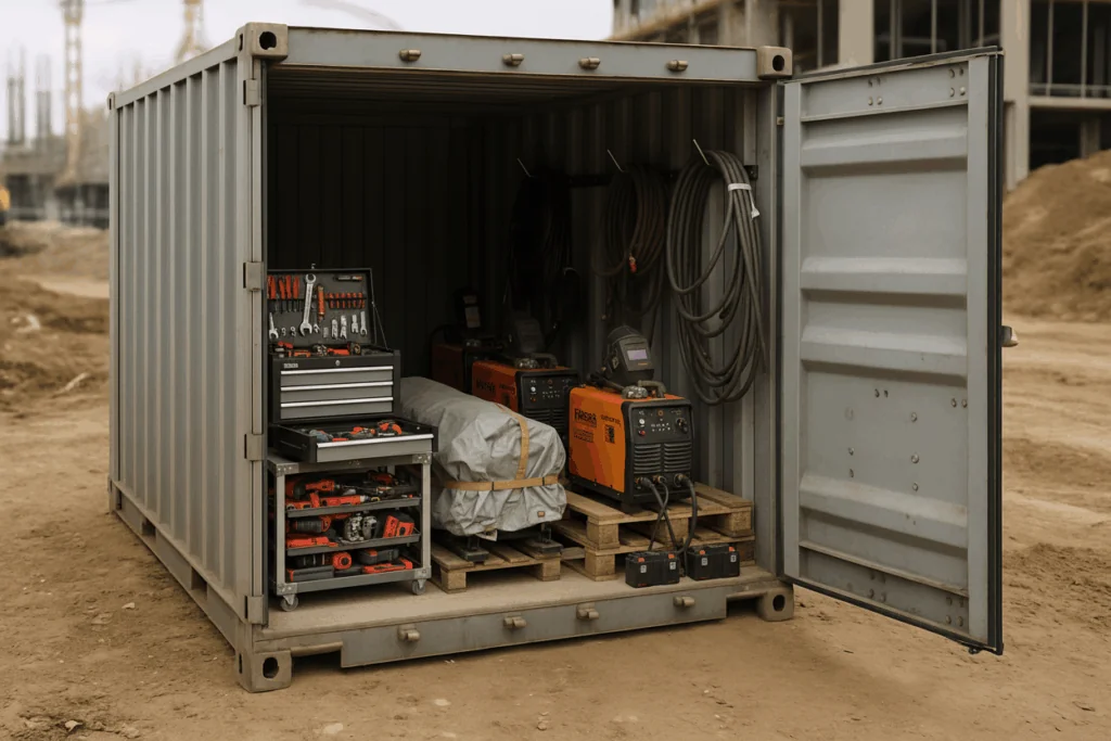 Container para guardar coisas: material de construção.